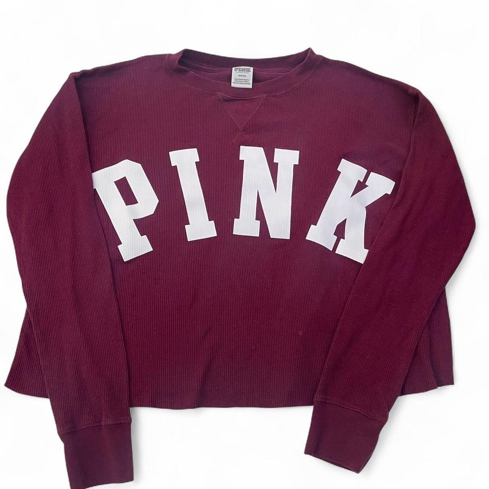 Victoria secret pink cropped long sleeve top